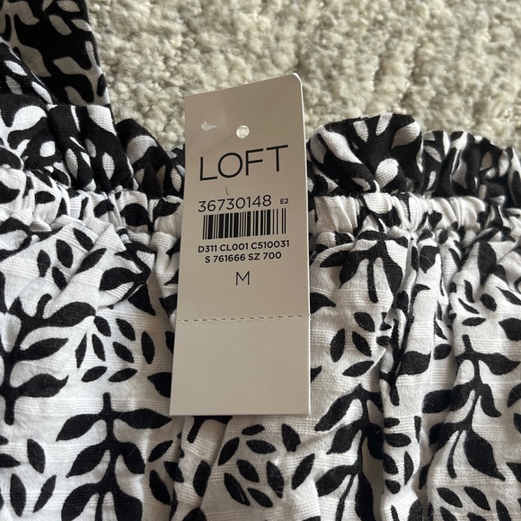 LOFT Leaf Print Ruffle Top - Picture 2 of 4
